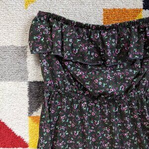 LIKE NEW Vintage Route 66 Pink Floral Asymmetrical Strapless Dress Size Medium